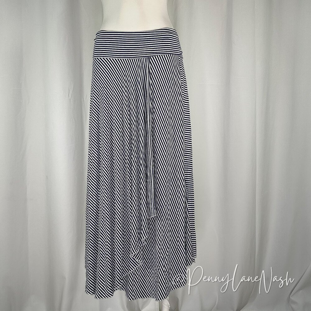 Chelsea & Theodore Striped Faux Wrap Skirt Size Small - Picture 1 of 7
